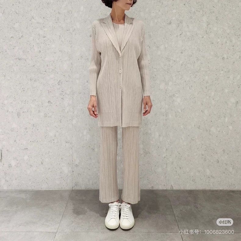 Issey Miyake Issey Miyake Champagne Beige Long Jacket-yf Size US M / EU 48-50 / 2 - 8 Thumbnail
