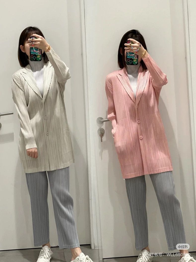Issey Miyake Issey Miyake Champagne Beige Long Jacket-yf Size US M / EU 48-50 / 2 - 9 Thumbnail