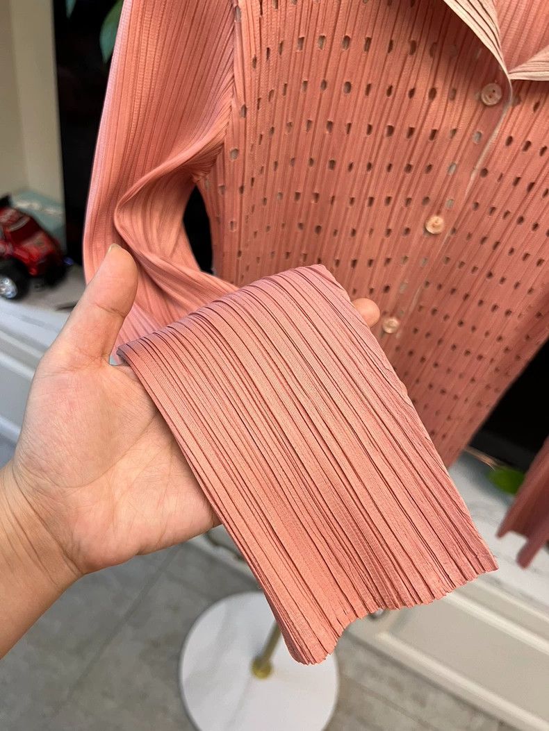 Issey Miyake Pink and Beige Layered Knit Jacket-yf Size US M / EU 48-50 / 2 - 2 Thumbnail