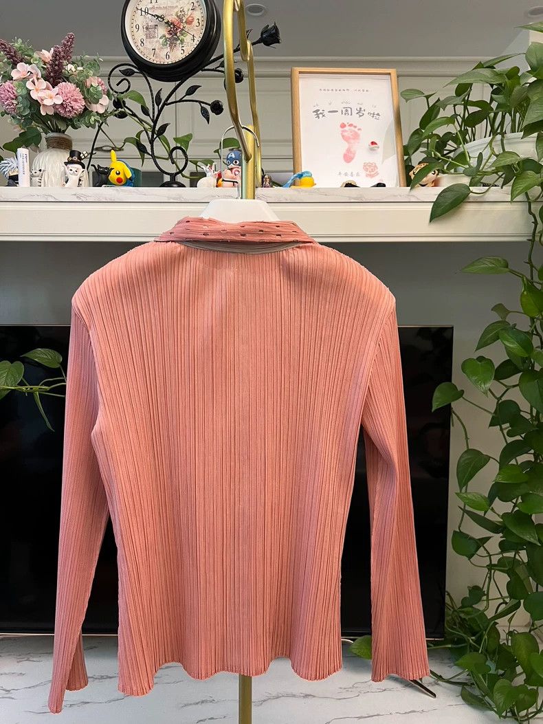 Issey Miyake Pink and Beige Layered Knit Jacket-yf Size US M / EU 48-50 / 2 - 5 Thumbnail