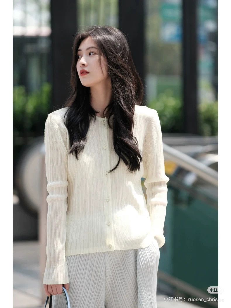 Issey Miyake Light Yellow Ribbed Cardigan Coat-yf Size US L / EU 52-54 / 3 - 8 Thumbnail