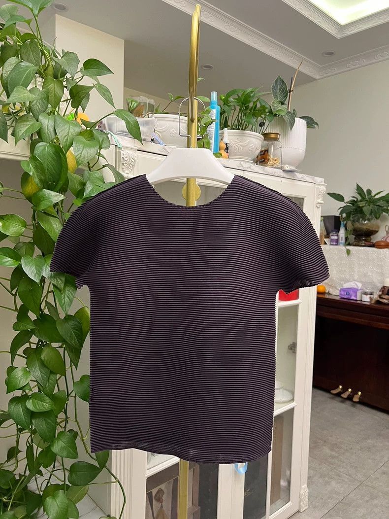 Issey Miyake Issey Miyake Short Sleeve Purple Top-yf Size US M / EU 48-50 / 2 - 4 Thumbnail