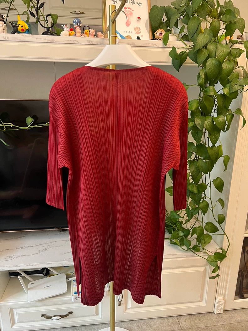 Issey Miyake Issey Miyake Red Cardigan Jacket-yf Size US M / EU 48-50 / 2 - 7 Thumbnail