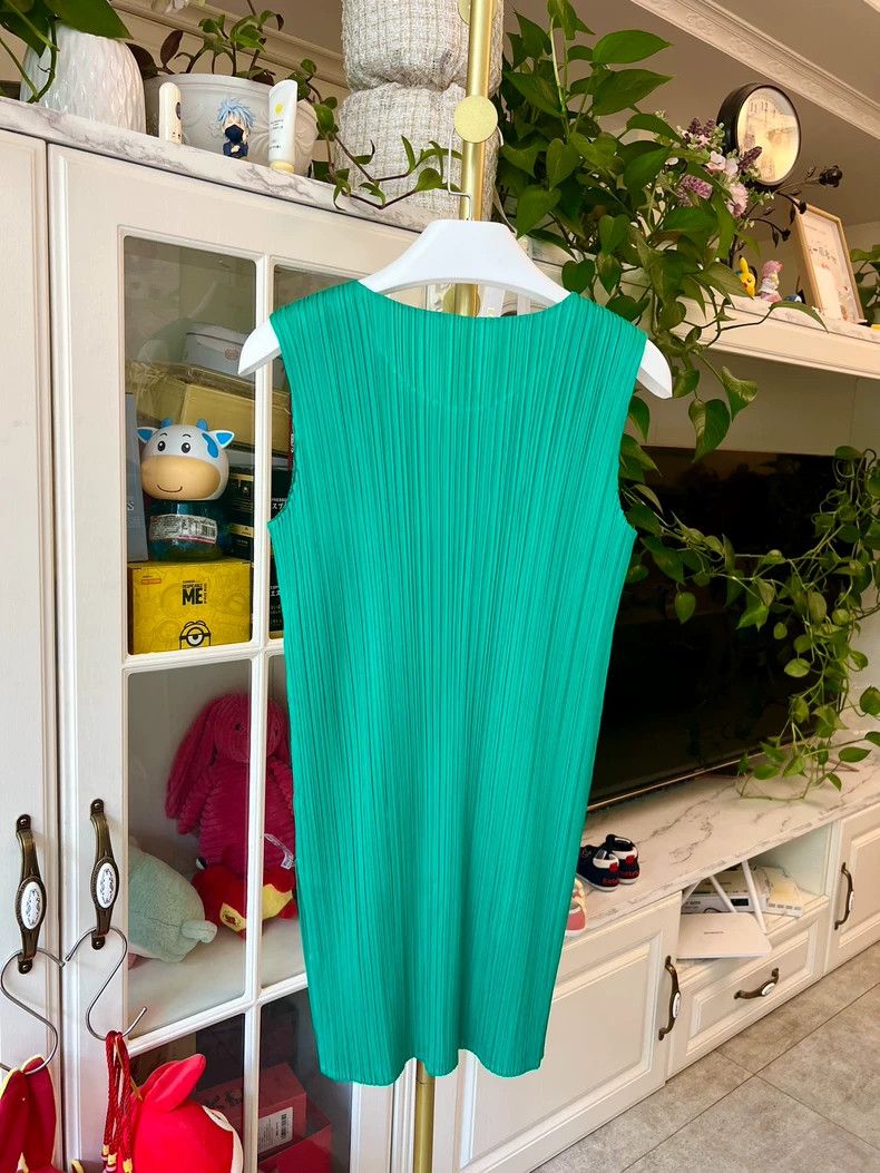 Issey Miyake Issey Miyake Long Green Sleeveless Dress-yf Size US M / EU 48-50 / 2 - 7 Thumbnail