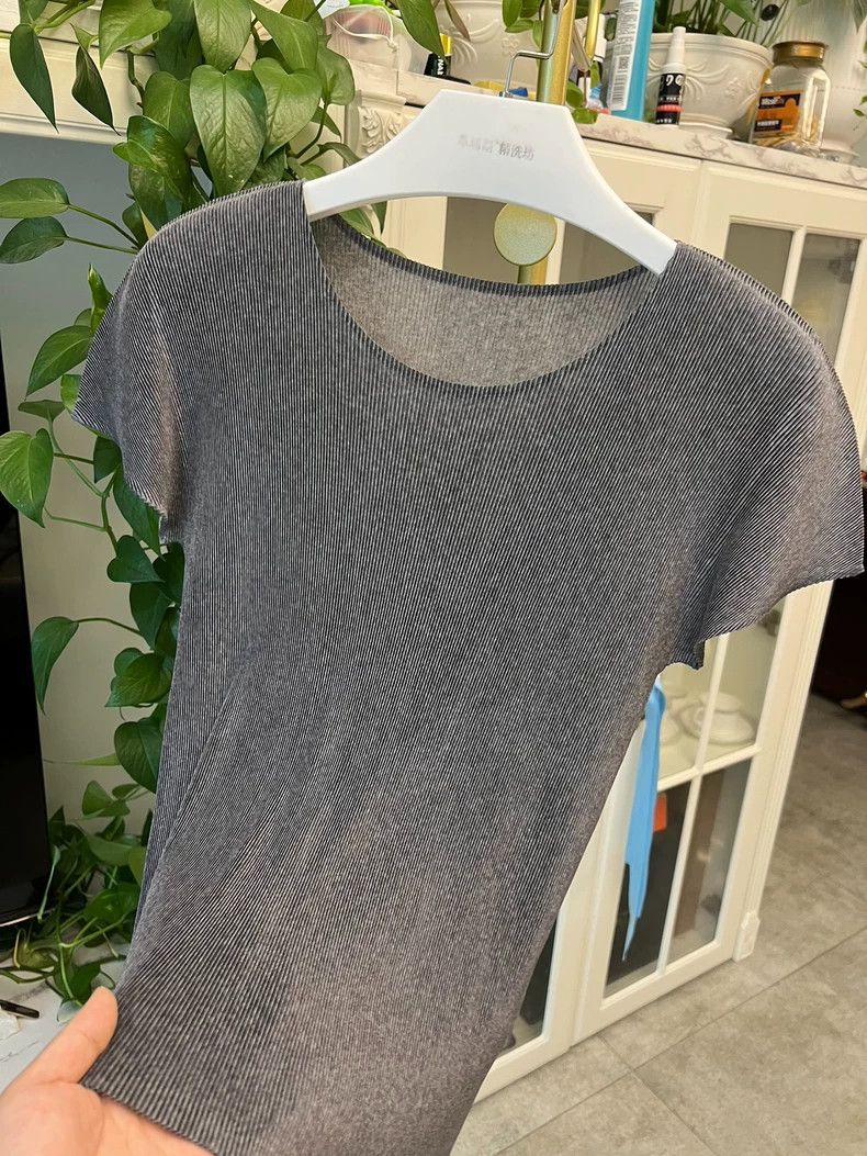 Issey Miyake Ishihara Short Sleeve Gray Top-yf Size US M / EU 48-50 / 2 - 2 Thumbnail