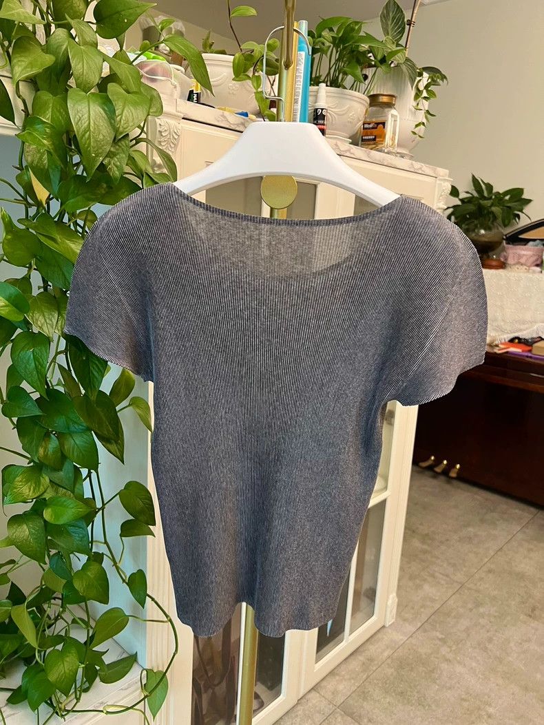 Issey Miyake Ishihara Short Sleeve Gray Top-yf Size US M / EU 48-50 / 2 - 5 Thumbnail