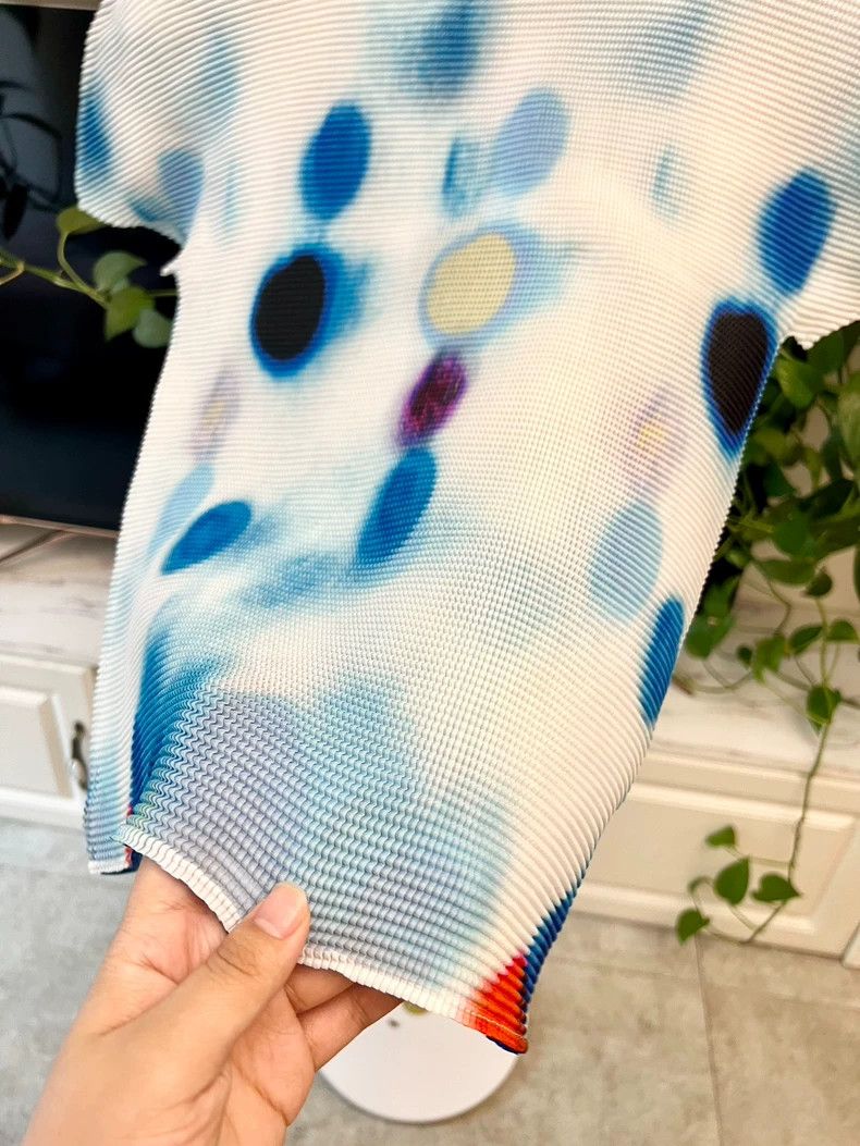 Issey Miyake Blue Short Sleeve Top with Bubble Pattern-yf Size US M / EU 48-50 / 2 - 2 Thumbnail