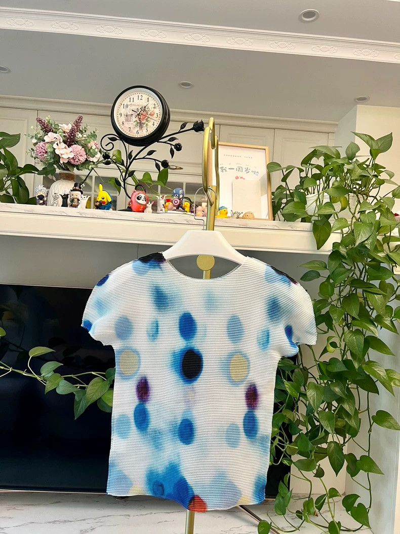 Issey Miyake Blue Short Sleeve Top with Bubble Pattern-yf Size US M / EU 48-50 / 2 - 5 Thumbnail