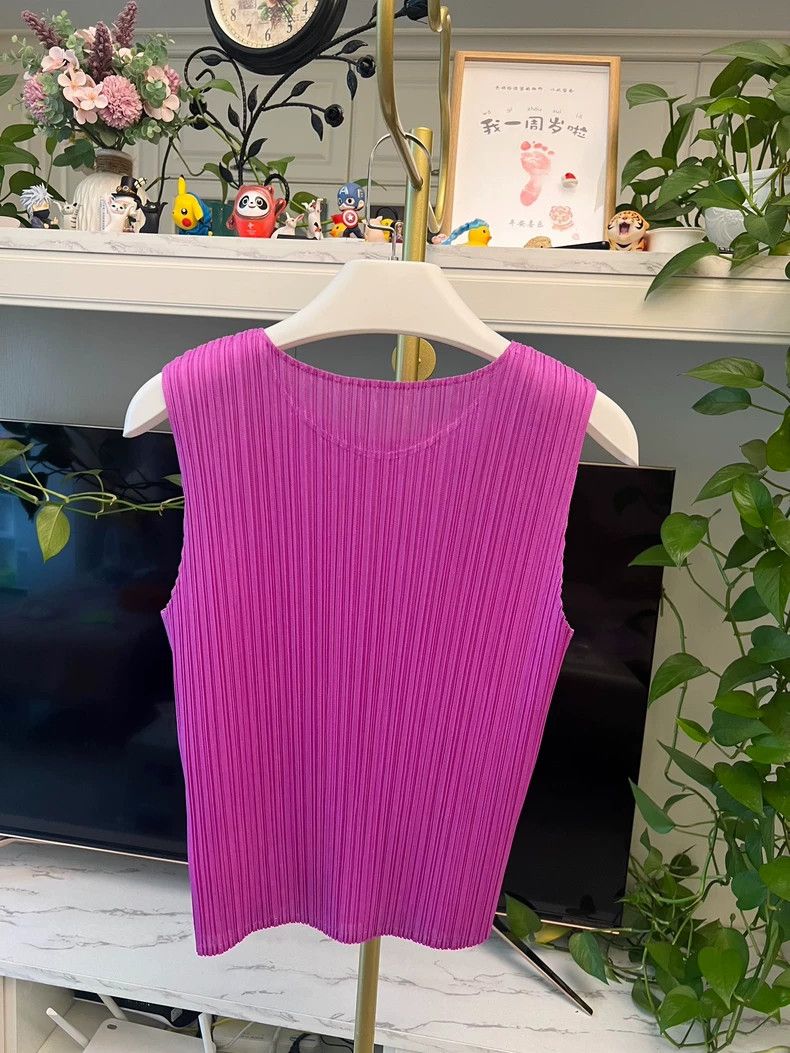 Issey Miyake Issey Miyake Pink Pleated Sleeveless Top-yf Size US S / EU 44-46 / 1 - 5 Thumbnail