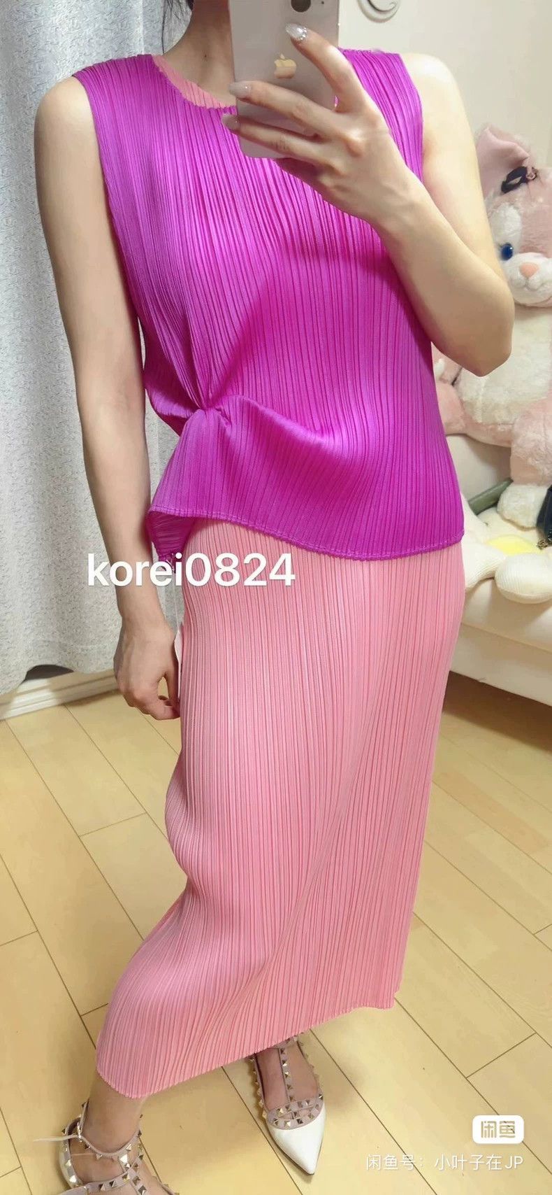 Issey Miyake Issey Miyake Pink Pleated Sleeveless Top-yf Size US S / EU 44-46 / 1 - 7 Thumbnail