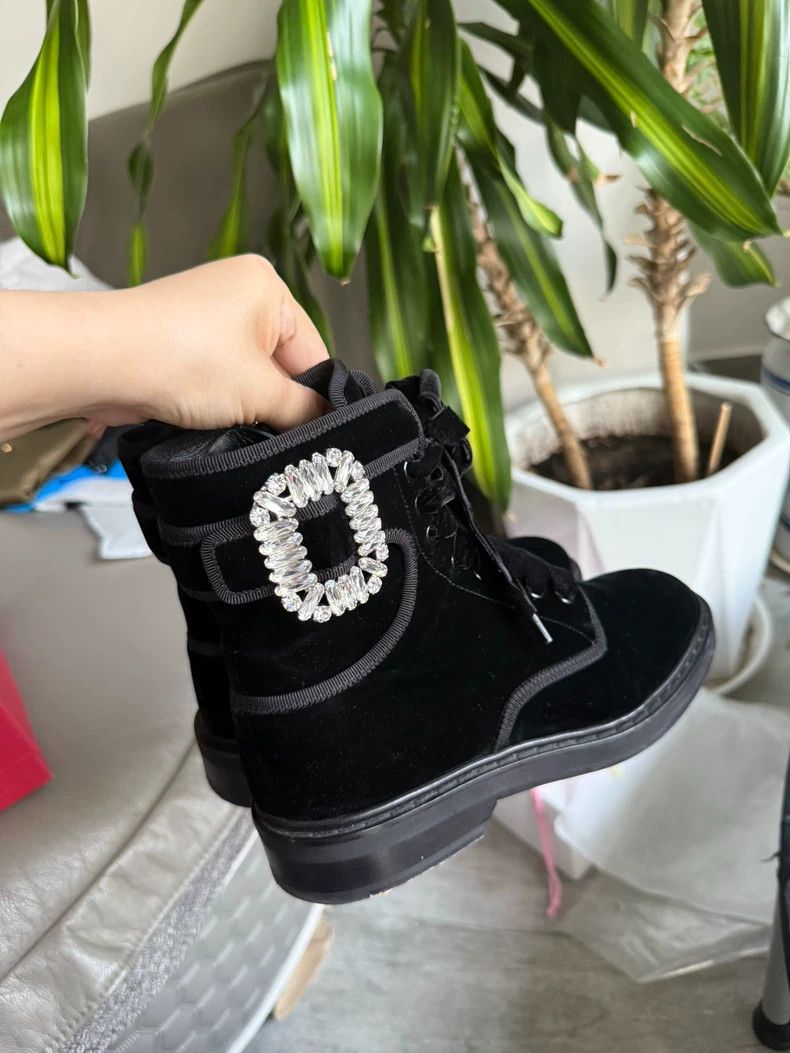 Roger Vivier Roger Vivier Black Velvet Short Boots-yf Size US 7.5 / EU 40-41 - 6 Thumbnail