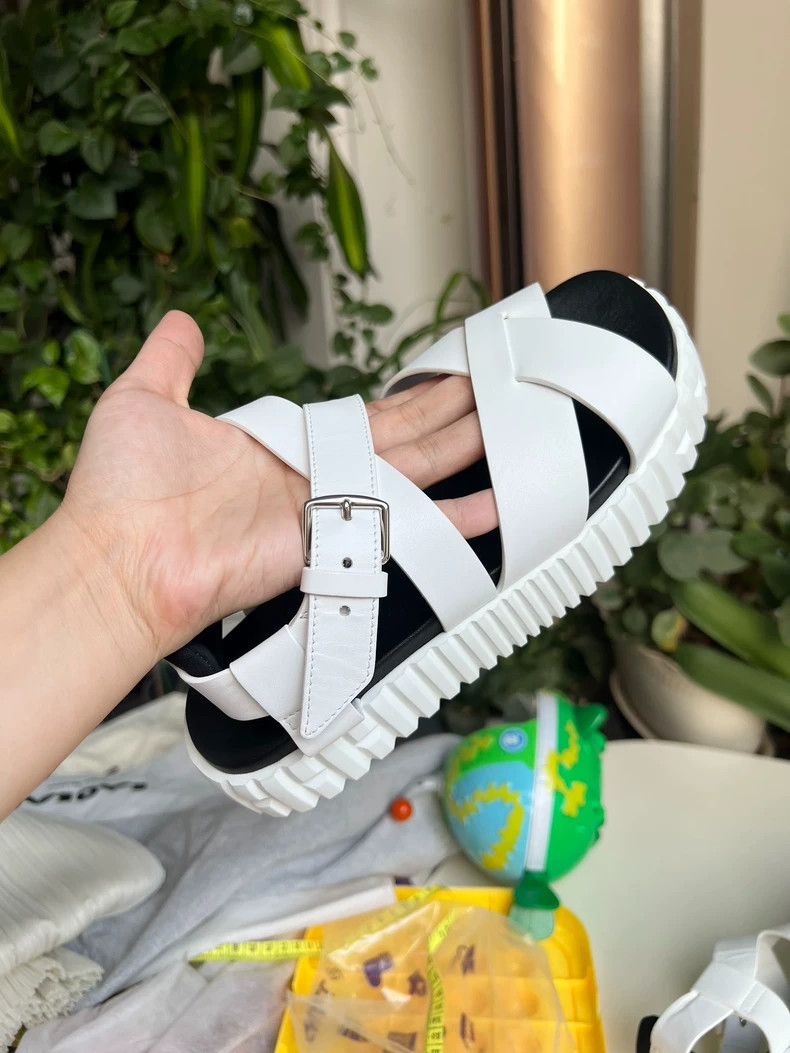 Hermes Hermes White Strappy Sandals Size 35-yf Size US 5 / EU 37 - 6 Thumbnail
