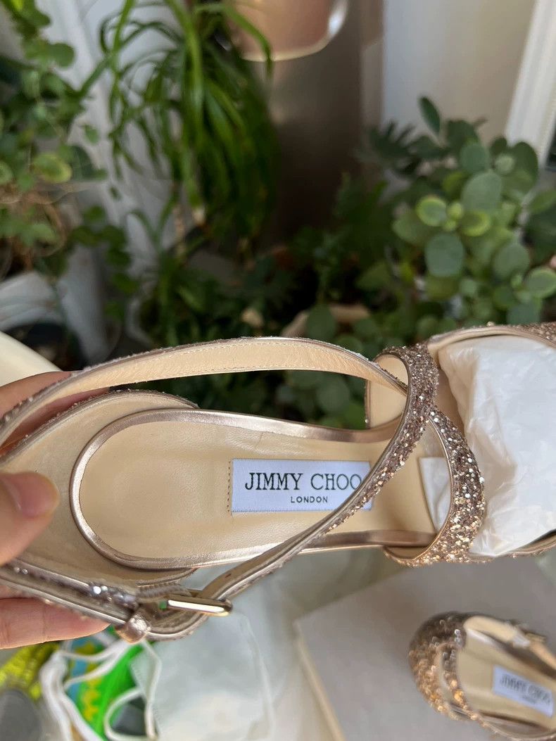 Jimmy Choo Jimmy Choo Peep-Toe Sparkly Heels for Weddings-yf Size US 8.5 / EU 41-42 - 6 Thumbnail