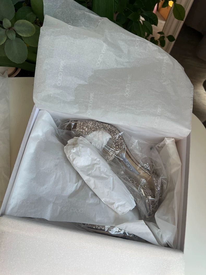 Jimmy Choo Jimmy Choo Peep-Toe Sparkly Heels for Weddings-yf Size US 8.5 / EU 41-42 - 8 Thumbnail