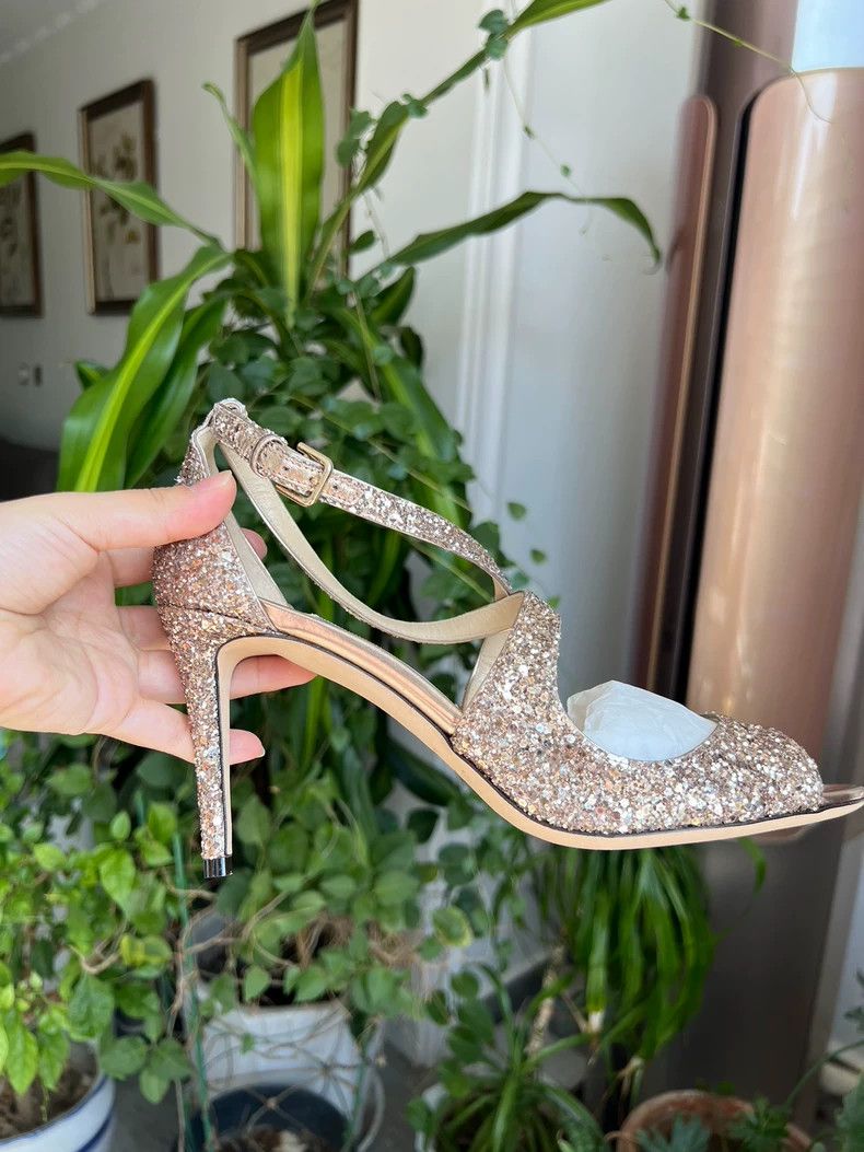 Jimmy Choo Jimmy Choo Peep-Toe Sparkly Heels for Weddings-yf Size US 8.5 / EU 41-42 - 2 Thumbnail