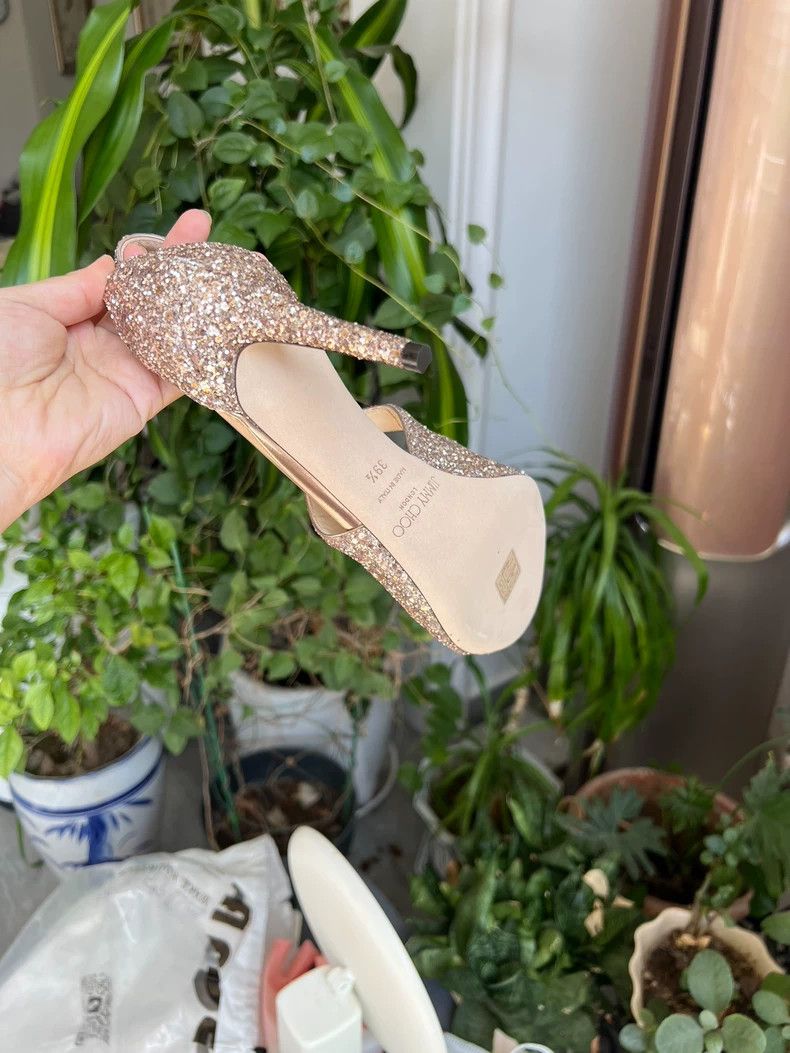 Jimmy Choo Jimmy Choo Peep-Toe Sparkly Heels for Weddings-yf Size US 8.5 / EU 41-42 - 5 Thumbnail