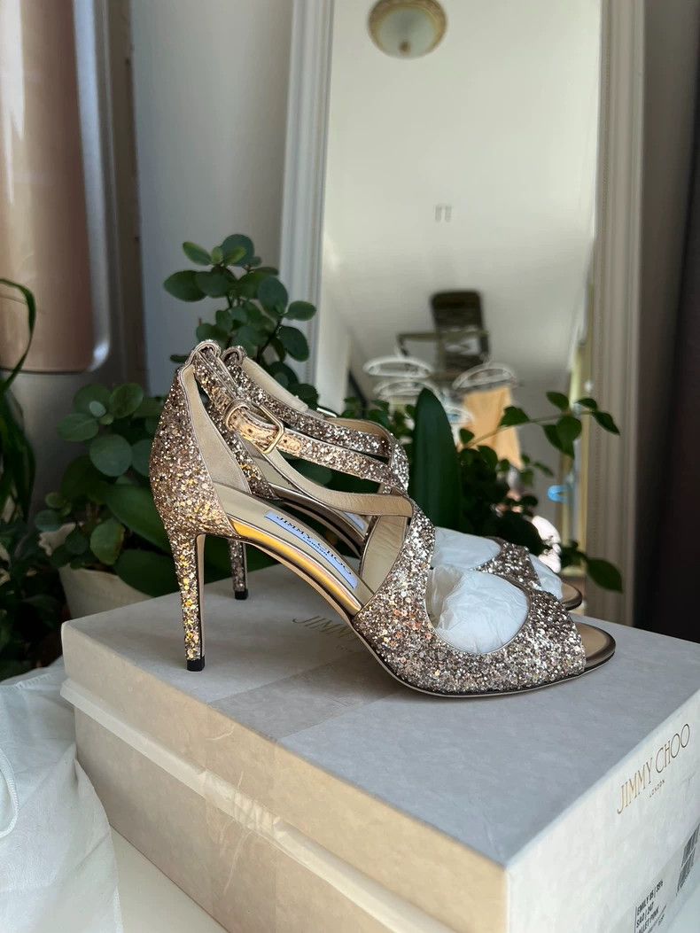 Jimmy Choo Jimmy Choo Peep-Toe Sparkly Heels for Weddings-yf Size US 8.5 / EU 41-42 - 7 Thumbnail