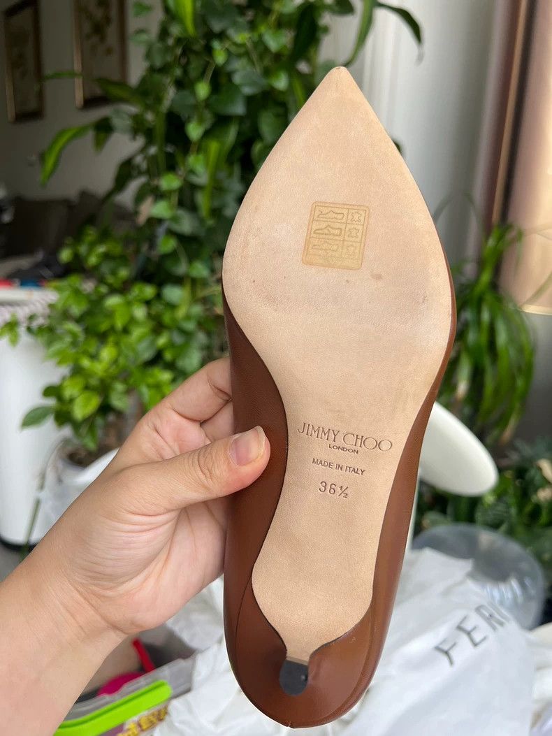Jimmy Choo Jimmy Choo Brown Leather High Heels Size 36.5-yf Size US 6.5 / EU 39-40 - 4 Thumbnail