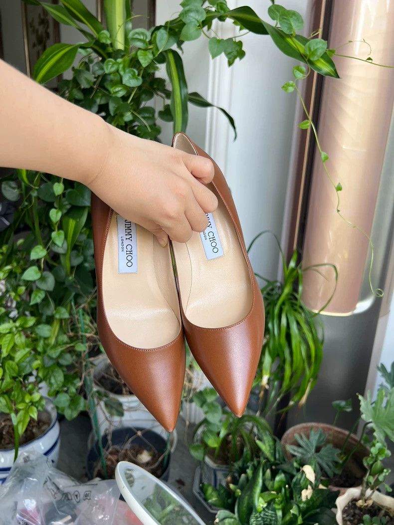Jimmy Choo Jimmy Choo Brown Leather High Heels Size 36.5-yf Size US 6.5 / EU 39-40 - 2 Thumbnail