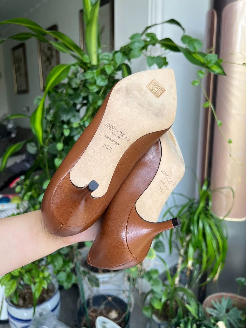 Jimmy Choo Jimmy Choo Brown Leather High Heels Size 36.5-yf Size US 6.5 / EU 39-40 - 3 Thumbnail
