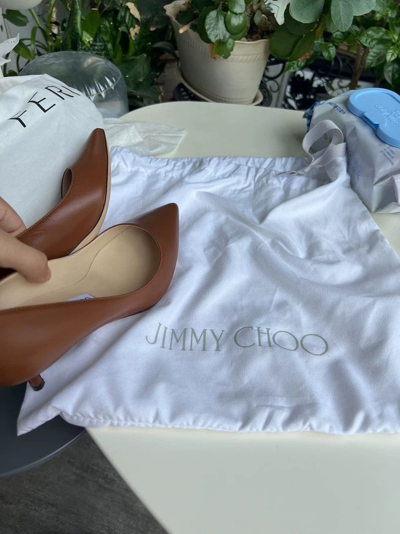 Jimmy Choo Jimmy Choo Brown Leather High Heels Size 36.5-yf Size US 6.5 / EU 39-40 - 8 Thumbnail