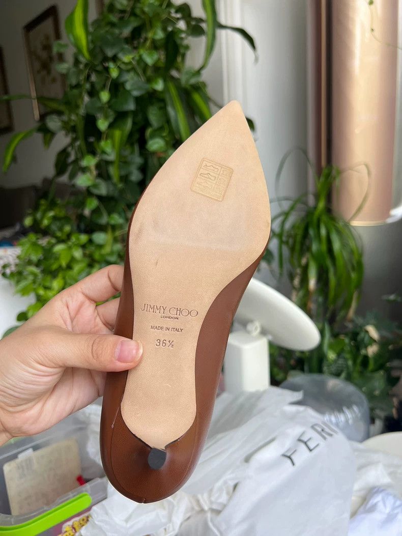 Jimmy Choo Jimmy Choo Brown Leather High Heels Size 36.5-yf Size US 6.5 / EU 39-40 - 7 Thumbnail