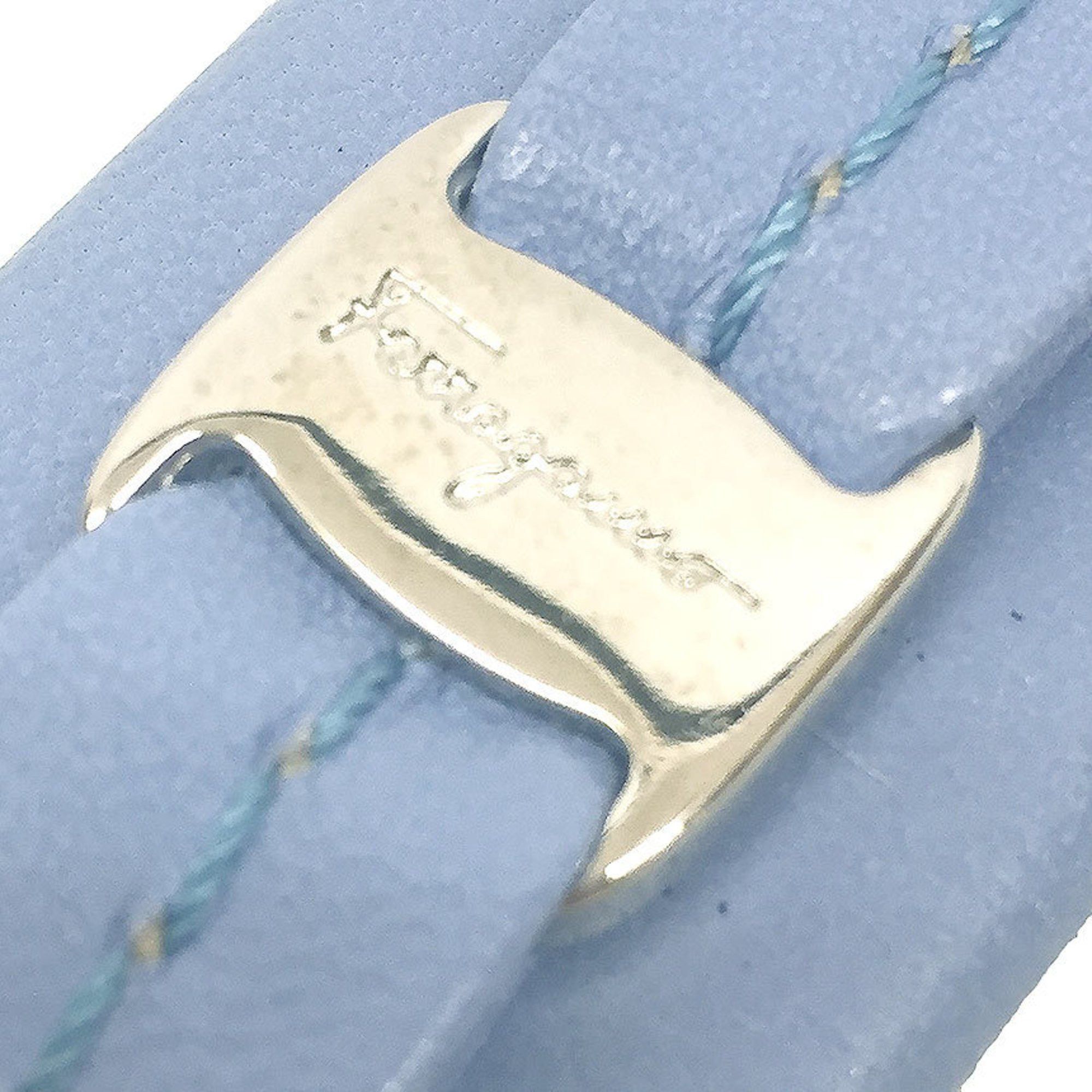 Salvatore Ferragamo Salvatore Ferragamo Vara Ribbon Barrette Hair Leather Light Blue Women's Size ONE SIZE - 3 Thumbnail