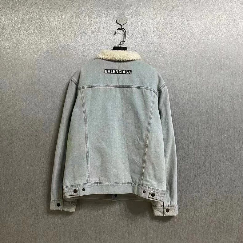 Balenciaga Balenciaga Denim Jacket with Logo and Shearling-yf Size US L / EU 52-54 / 3 - 2 Thumbnail