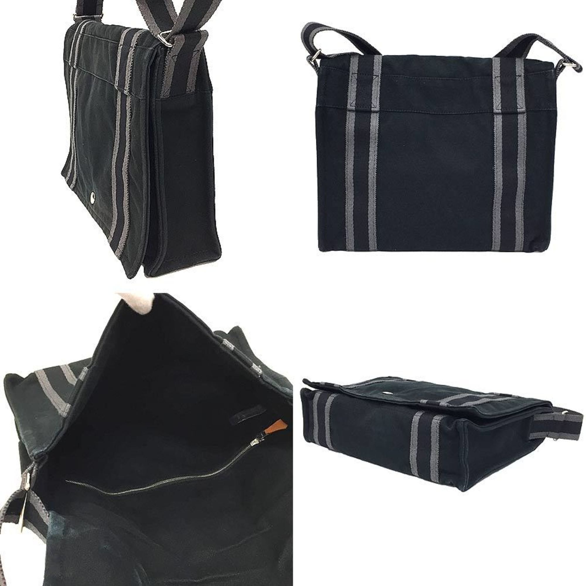 Hermes Hermes Foule Toubasas PM Shoulder Bag Black Canvas Size ONE SIZE - 2 Thumbnail