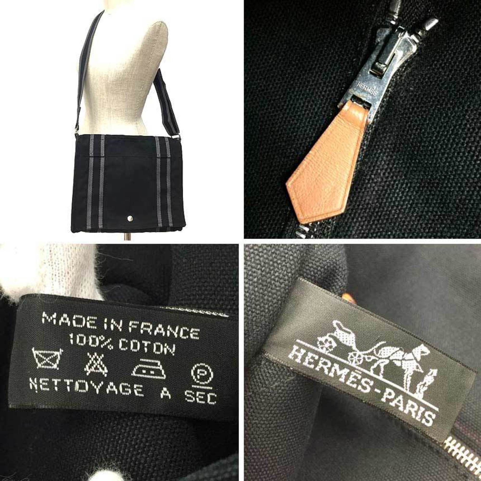 Hermes Hermes Foule Toubasas PM Shoulder Bag Black Canvas Size ONE SIZE - 3 Thumbnail