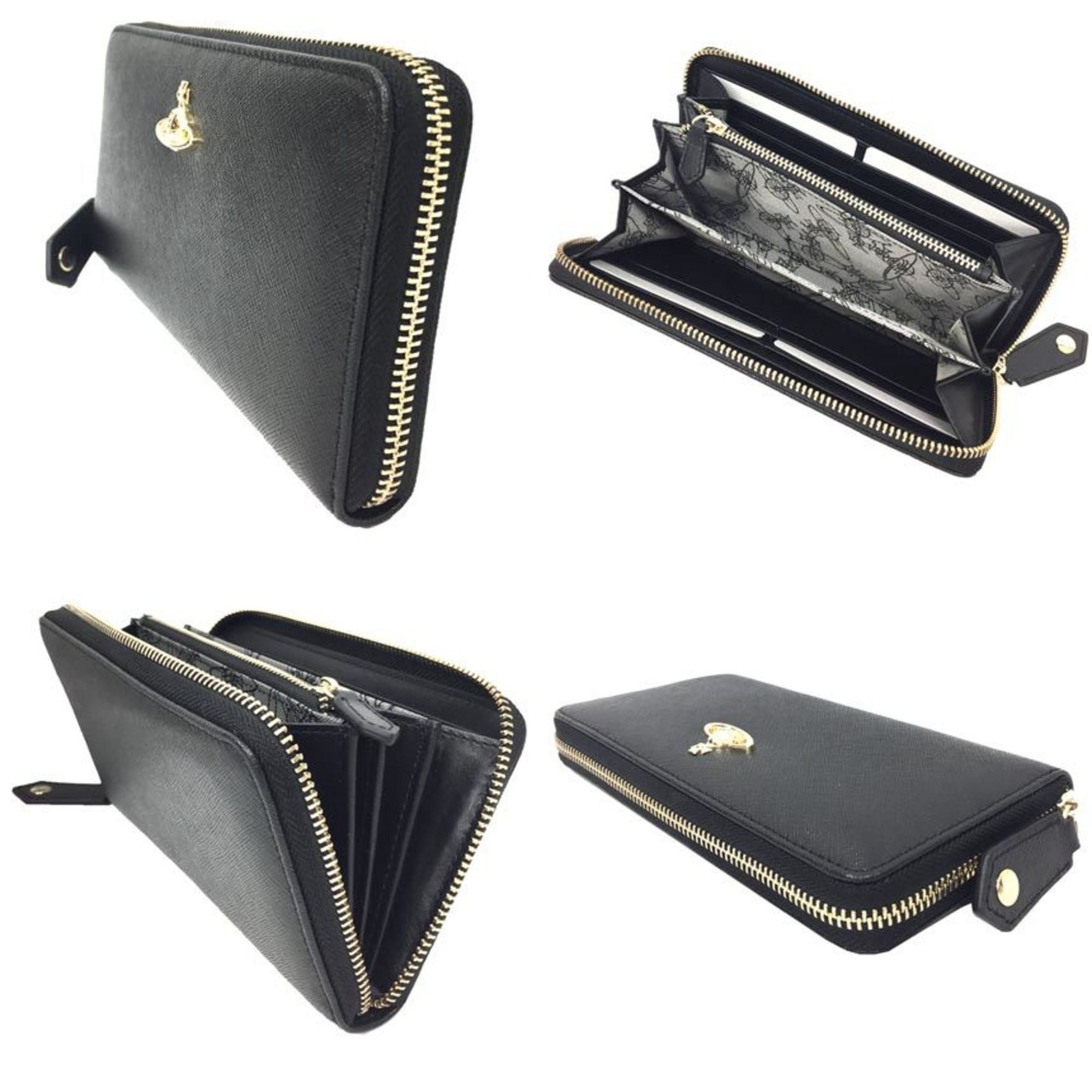 Vivienne Westwood Vivienne Westwood Round Long Wallet 51050023 42106 N402 VICTORIA BLACK Leather Black Size ONE SIZE - 2 Thumbnail