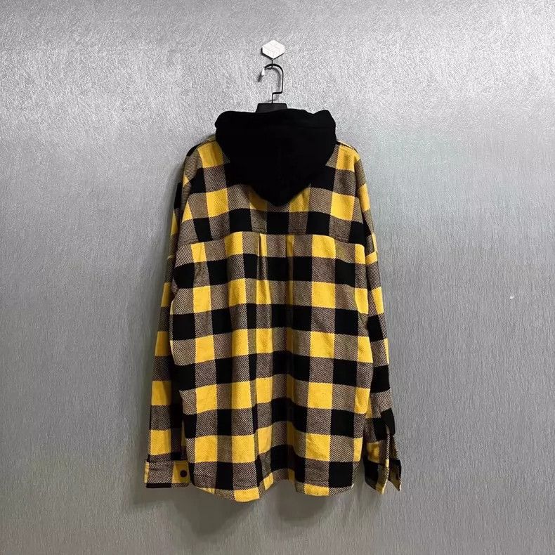 Palm Angels Palm Angels Checkered Hooded Shirt Jacket-yf Size US M / EU 48-50 / 2 - 2 Thumbnail