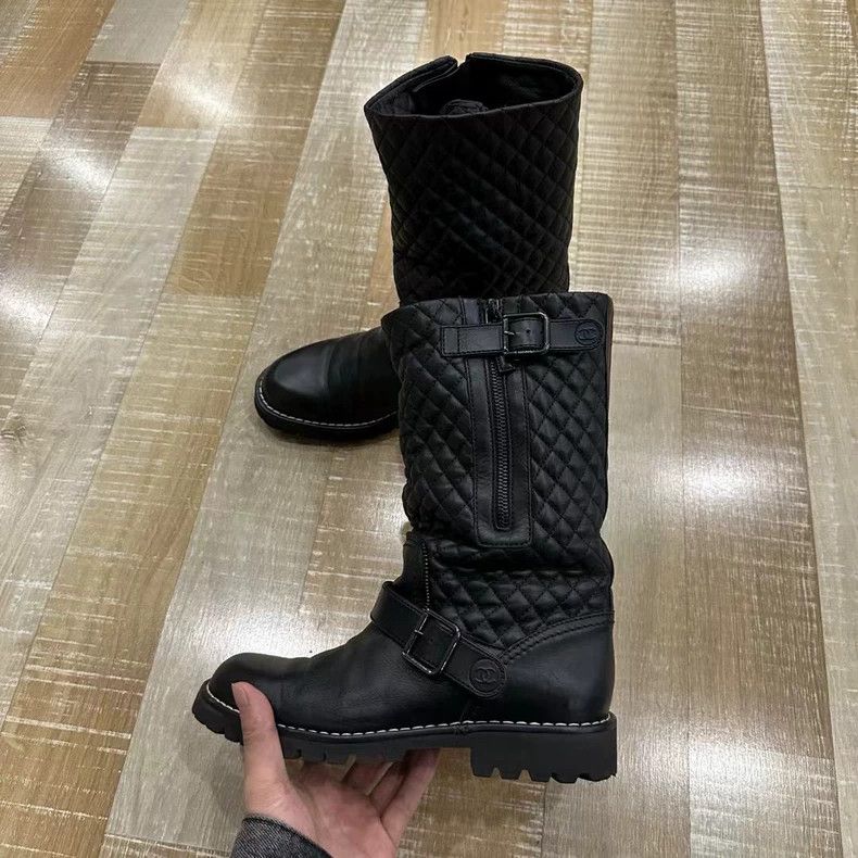 Chanel Chanel Black Quilted Knee-High Boots-yf Size US 7 / EU 40 - 4 Thumbnail