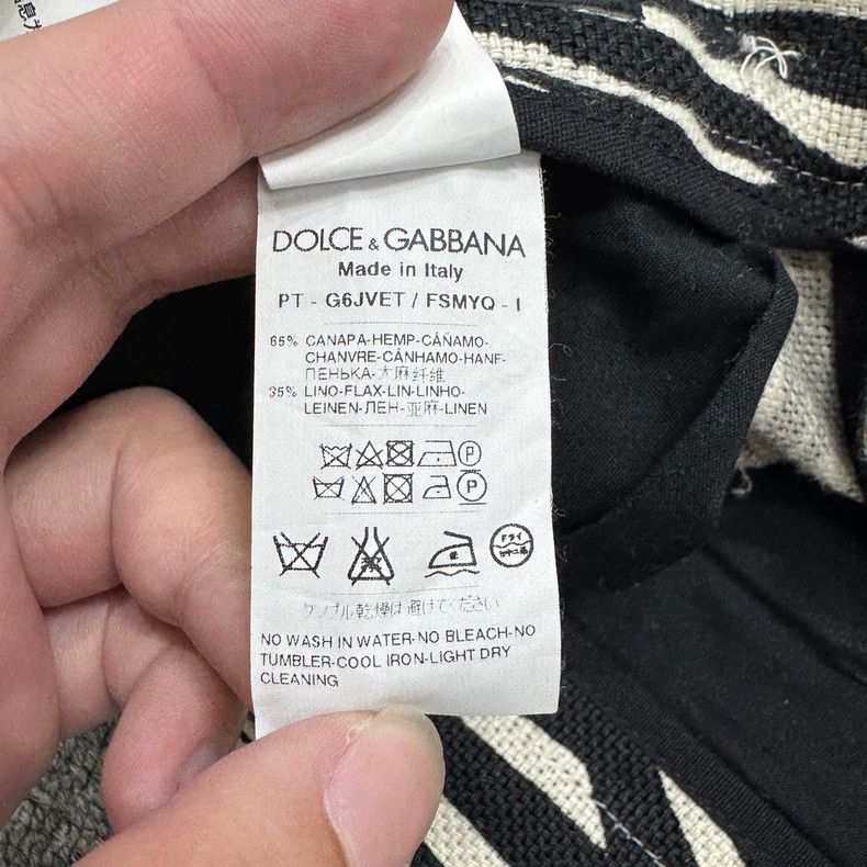 Dolce & Gabbana Black and white patterned casual pants-yf Size US 44 / EU 60 - 6 Thumbnail