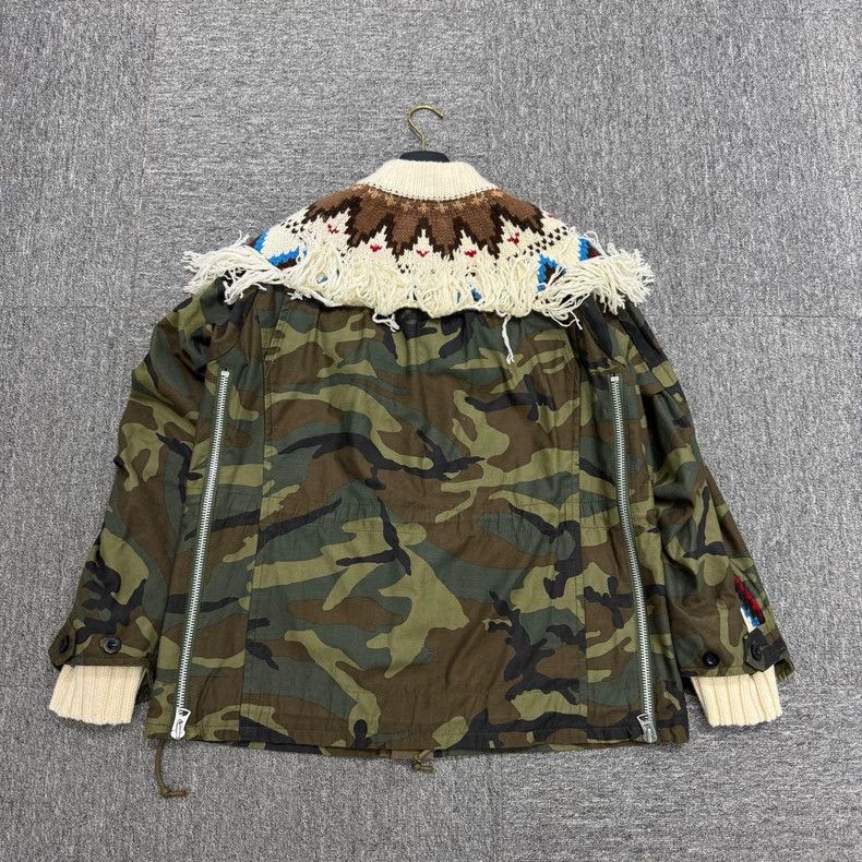 Sacai Sacai Camouflage Pattern Jacket with Fringe-yf Size US M / EU 48-50 / 2 - 2 Thumbnail