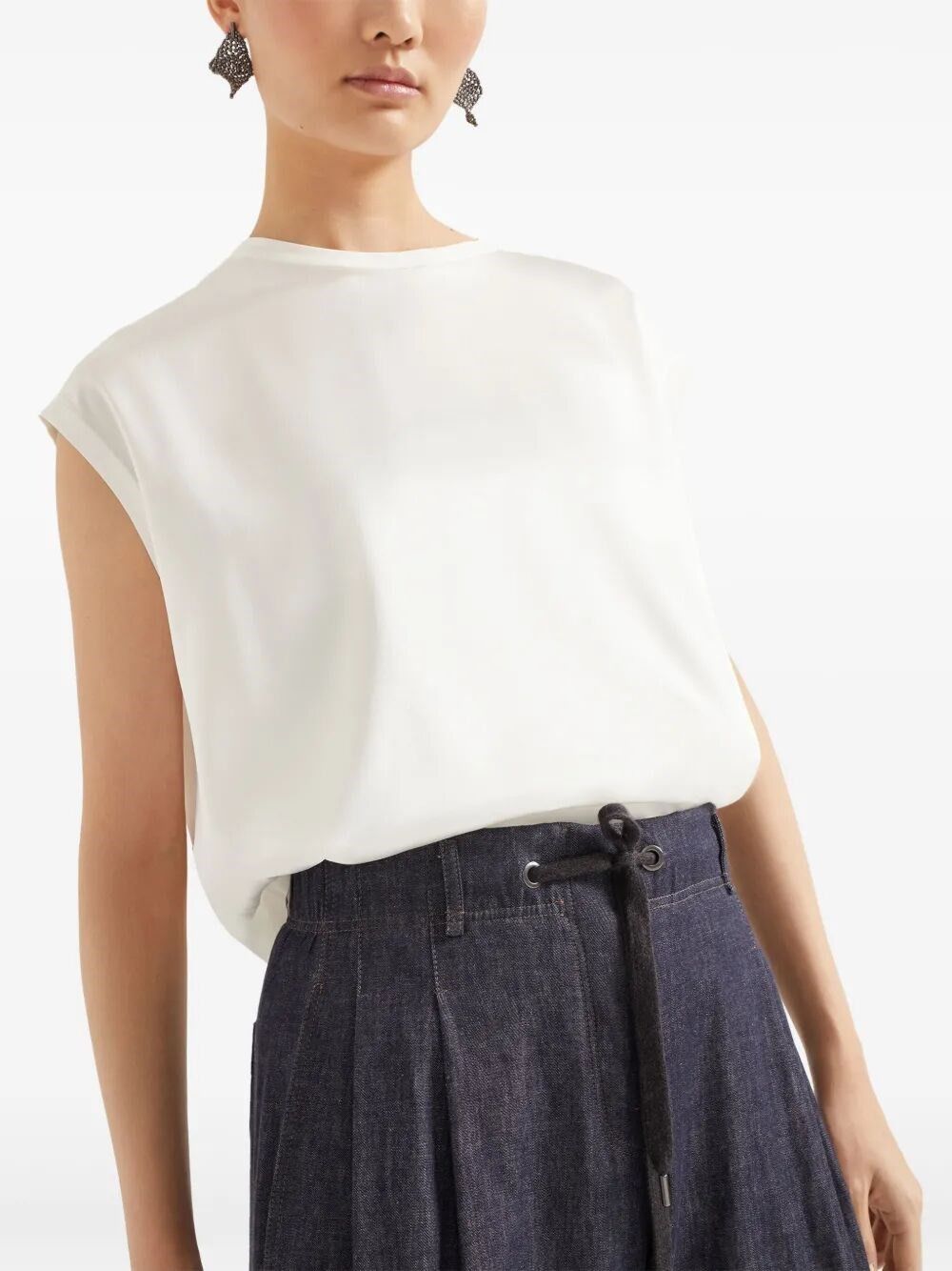 Brunello Cucinelli Silk Top Size L / US 10 / IT 46 - 3 Thumbnail