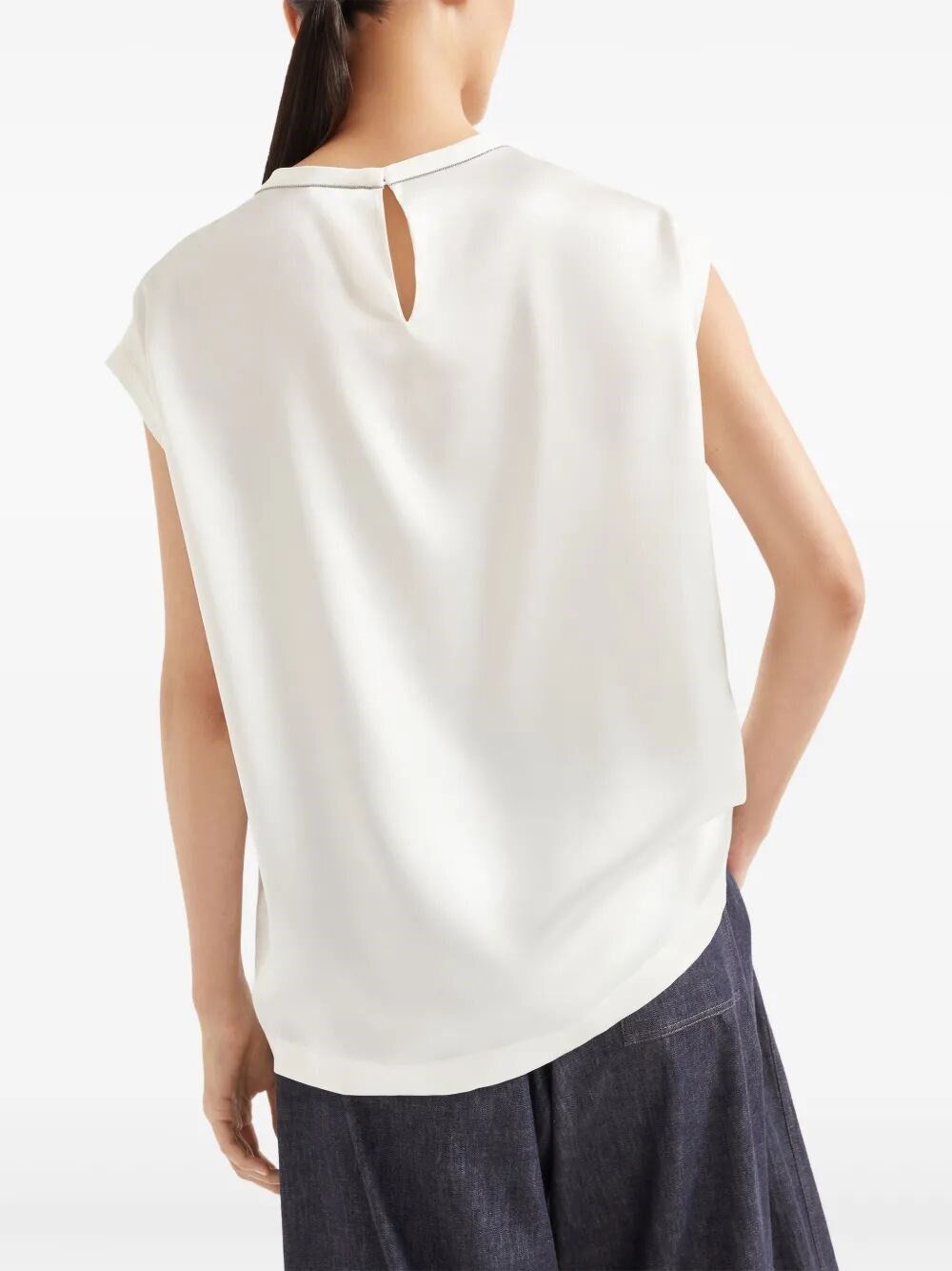 Brunello Cucinelli Silk Top Size XL / US 12-14 / IT 48-50 - 6 Thumbnail