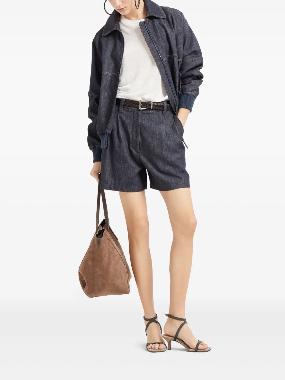 Brunello Cucinelli Linen Sweater With `Shiny` Pocket Detail Size L / US 10 / IT 46 - 2 Thumbnail