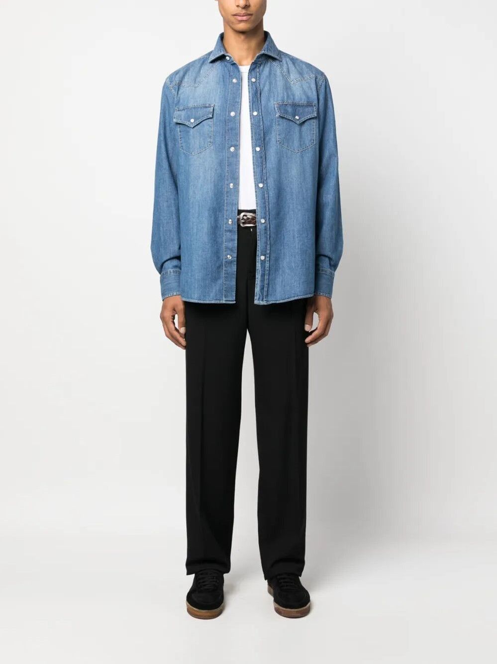 Brunello Cucinelli Denim Shirt Size US M / EU 48-50 / 2 - 2 Thumbnail