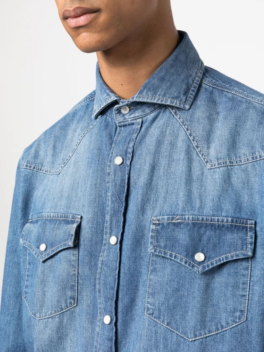 Brunello Cucinelli Denim Shirt Size US S / EU 44-46 / 1 - 5 Thumbnail