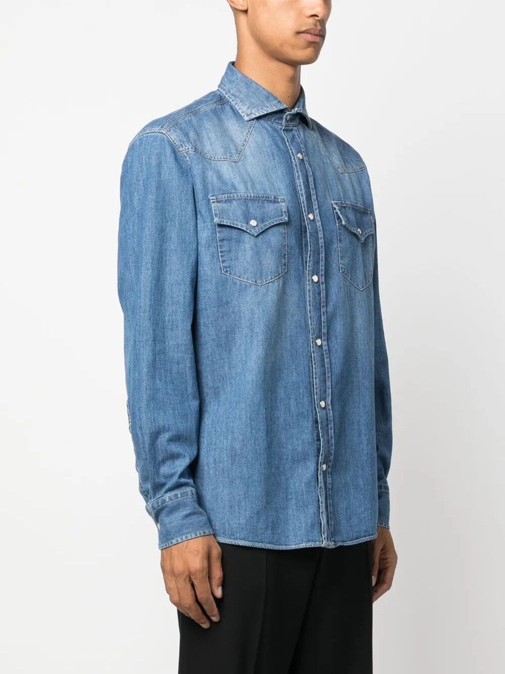 Brunello Cucinelli Denim Shirt Size US XL / EU 56 / 4 - 4 Thumbnail