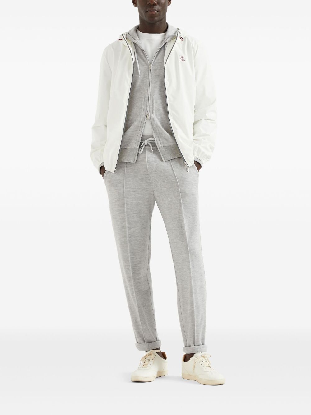 Brunello Cucinelli Bonded Nylon Hooded Outerwear Jacket With Logo Size US S / EU 44-46 / 1 - 2 Thumbnail