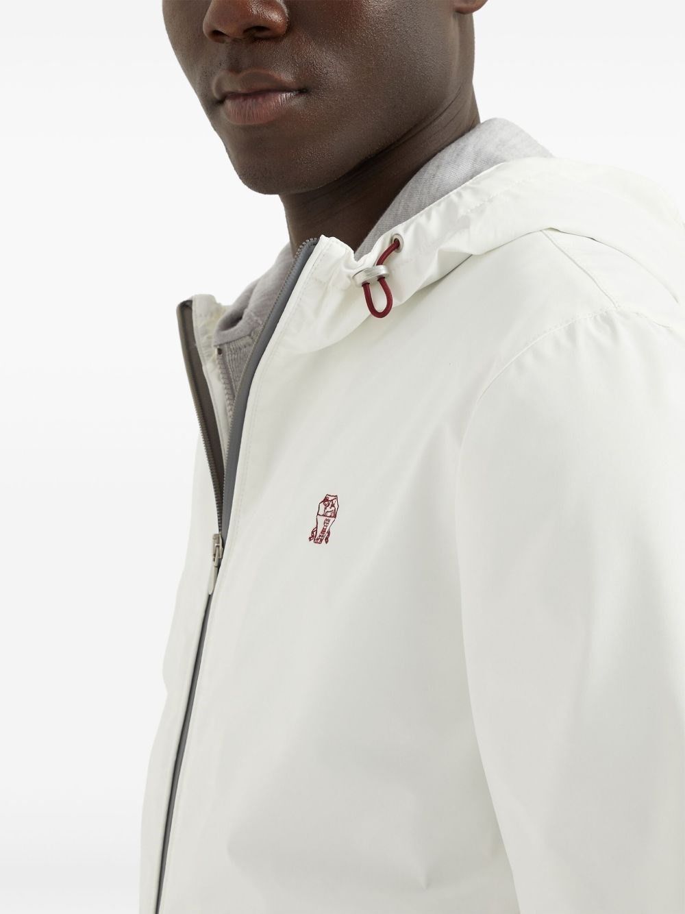 Brunello Cucinelli Bonded Nylon Hooded Outerwear Jacket With Logo Size US S / EU 44-46 / 1 - 4 Thumbnail