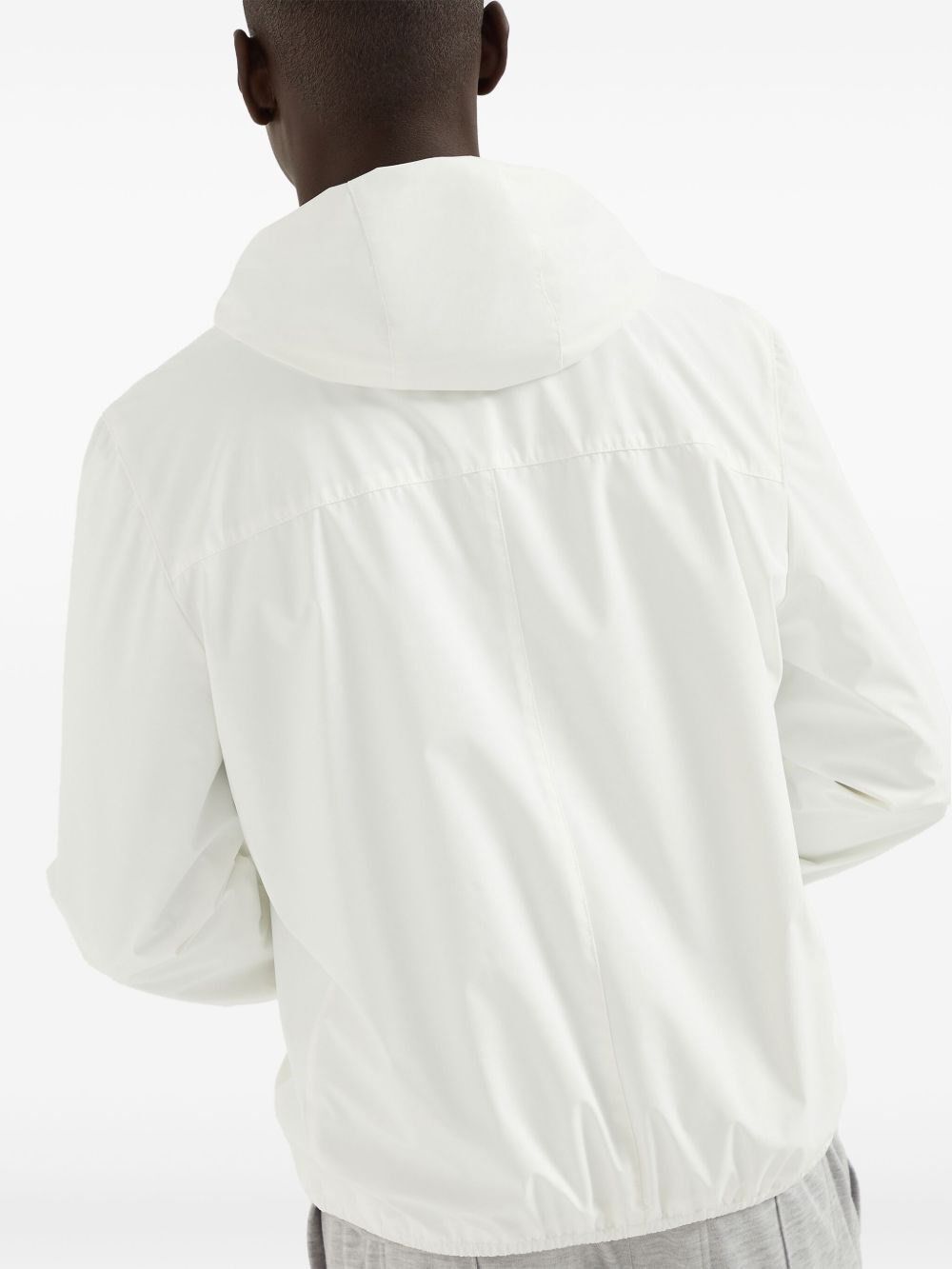 Brunello Cucinelli Bonded Nylon Hooded Outerwear Jacket With Logo Size US S / EU 44-46 / 1 - 5 Thumbnail