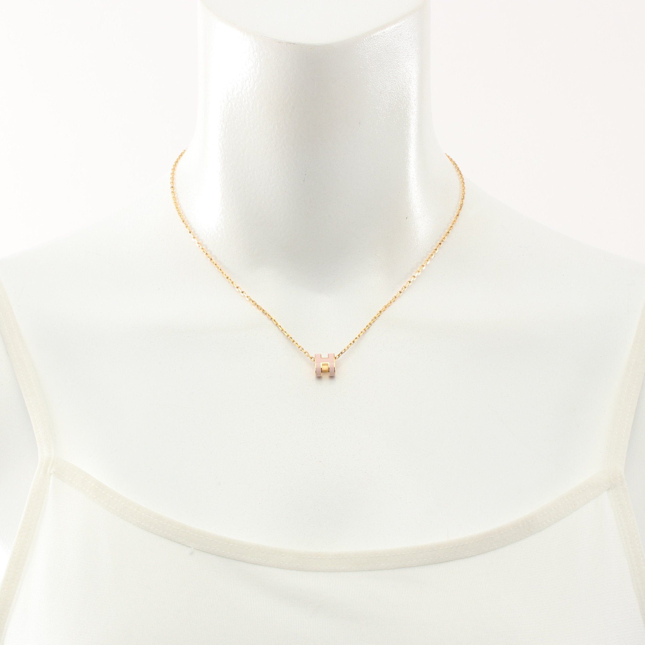 Hermes Hermes Mini Pop H Rose Dragees Necklace Gp Gold Light Pink Size ONE SIZE - 5 Thumbnail