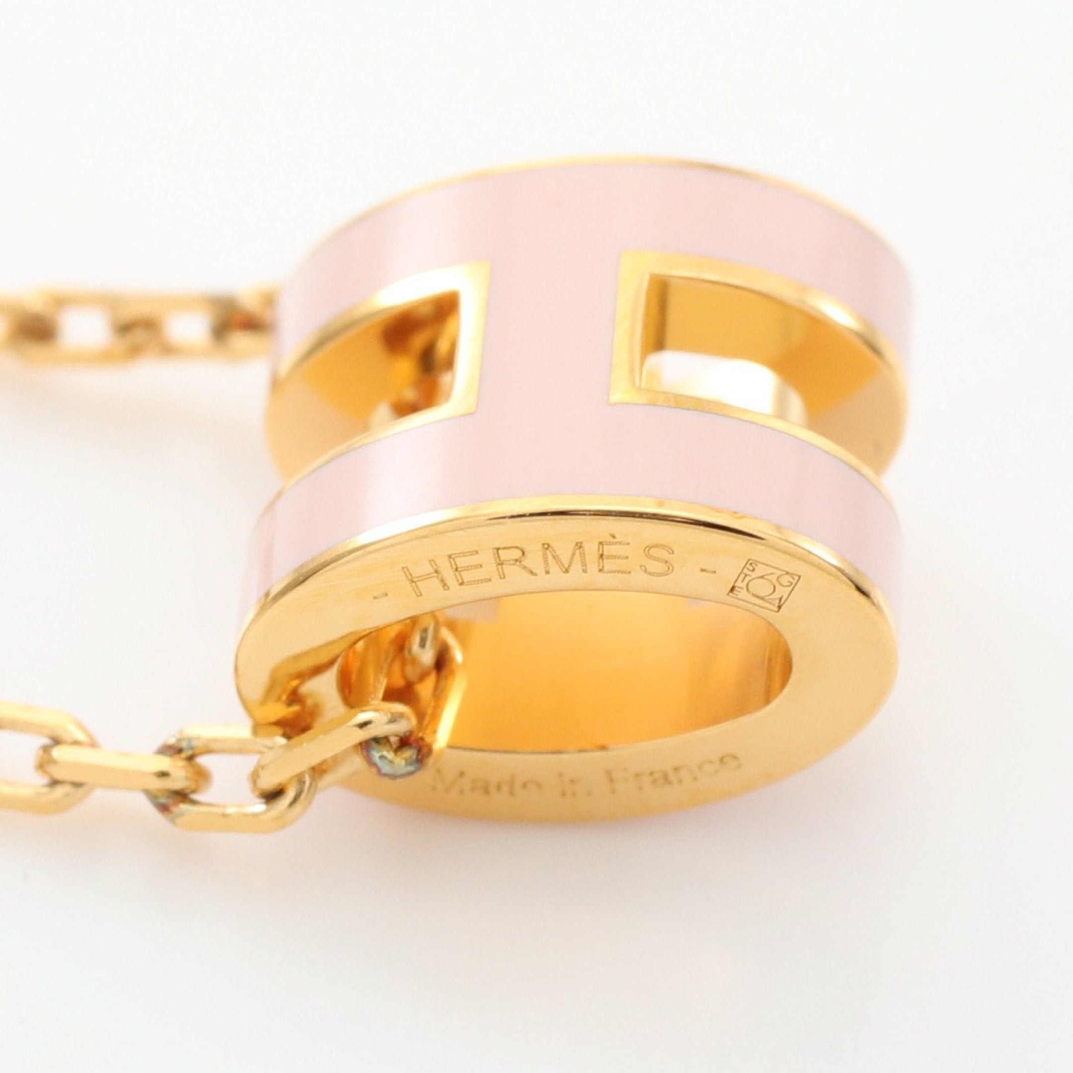 Hermes Hermes Mini Pop H Rose Dragees Necklace Gp Gold Light Pink Size ONE SIZE - 4 Thumbnail