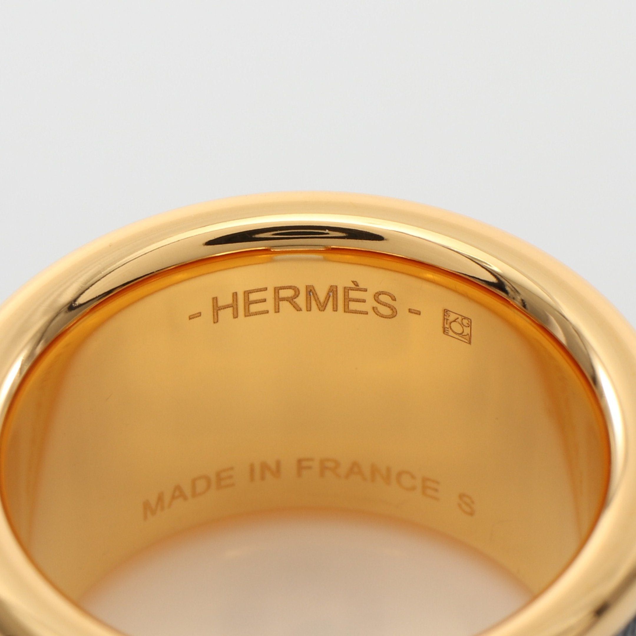Hermes Hermes Olymp Gm Ring Gp Vomadam Gold Black Size ONE SIZE - 4 Thumbnail