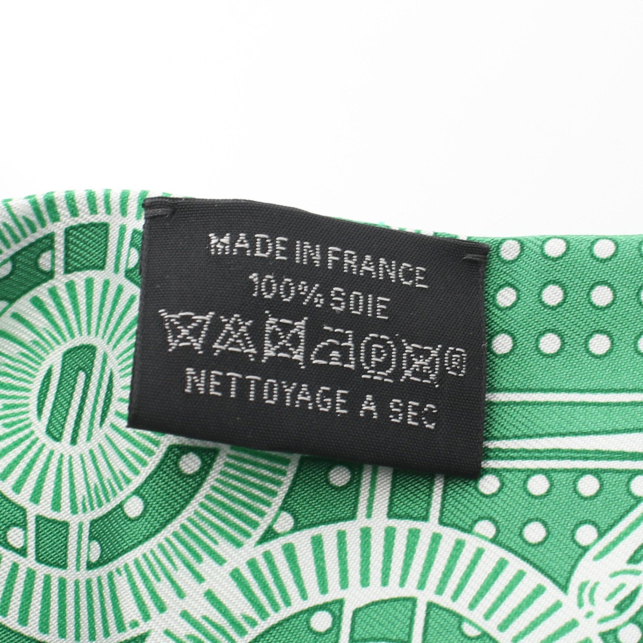 Hermes Hermes Twilly Eperon Bandana Ribbon Scarf Silk Green Light Blue Multicolor Size ONE SIZE - 3 Thumbnail