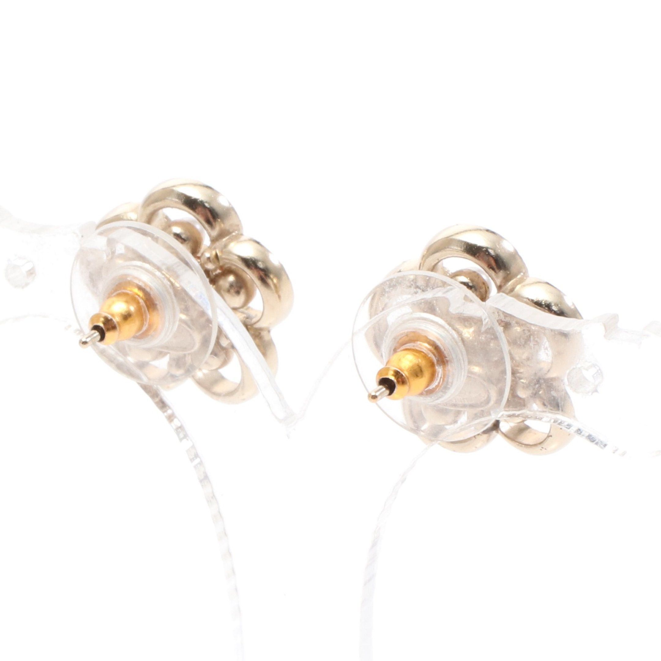 Chanel Chanel Coco Mark Earrings Gp Rhinestone Fake Pearl Champagne Gold Multicolor C19P Size ONE SIZE - 2 Thumbnail
