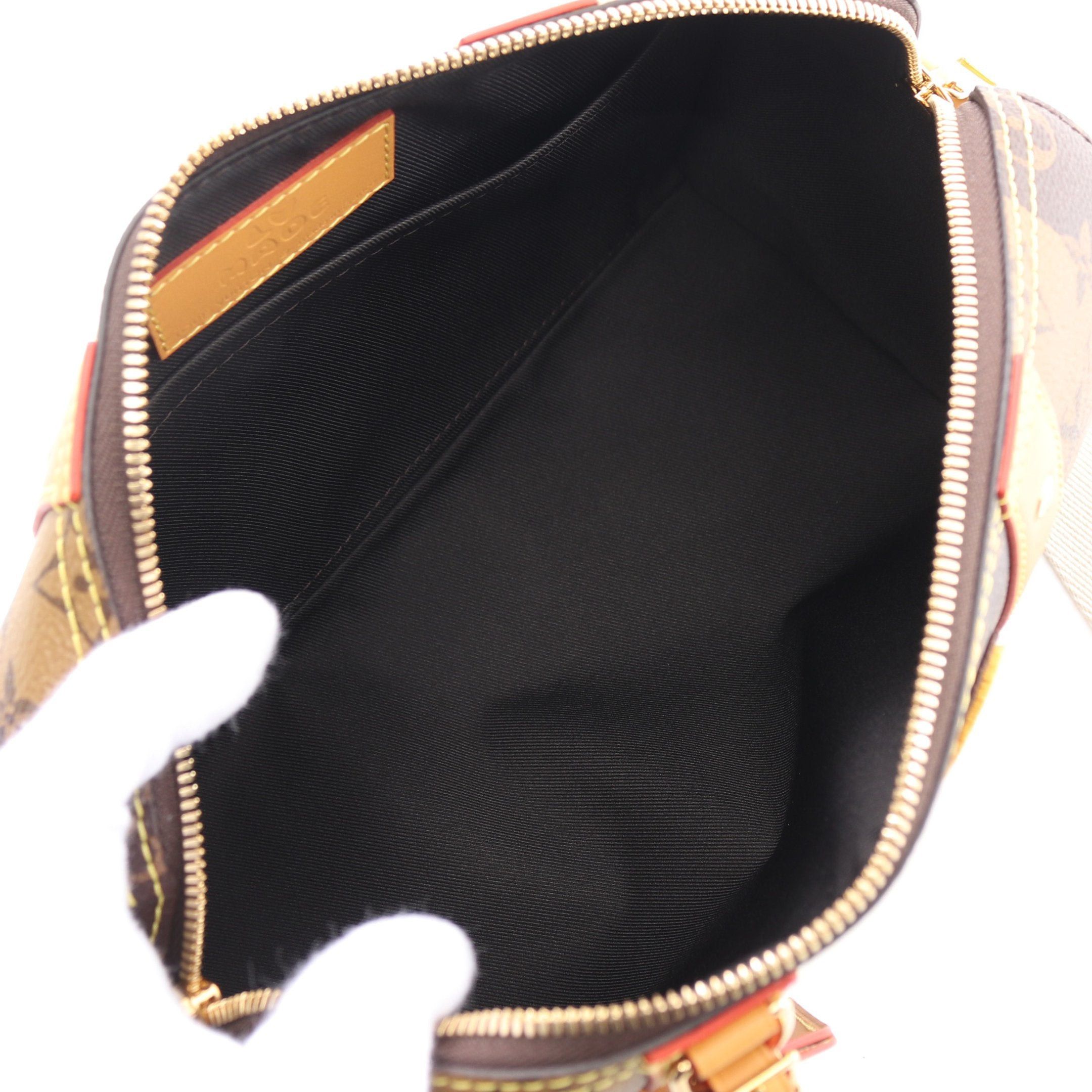 Louis Vuitton Louis Vuitton Louis Vuitton * Nigo City Keepall Monogram Stripe Lv Squared Shoulder Bag Leather Brown Light Size ONE SIZE - 3 Thumbnail